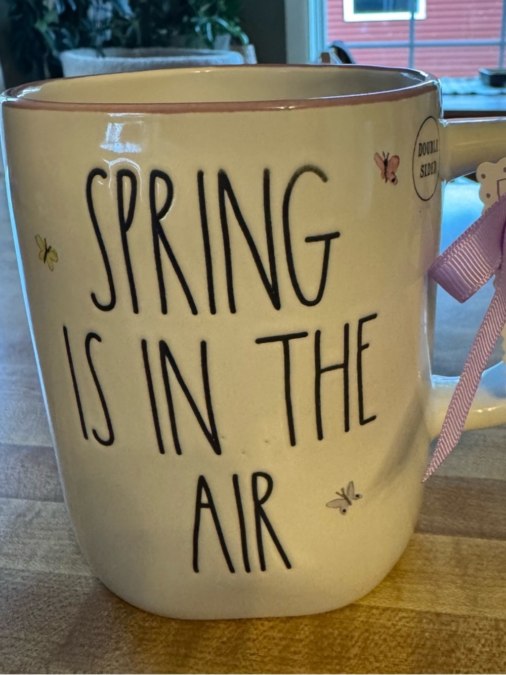 Rae Dunn “Spring Is In The Air” Mug with Bunnies Butterflies & Flowers NWT